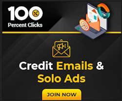 100 Percent Clicks multipurpose platform to place solo emails, banner ads, text ads, login ads